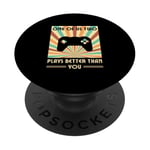 One Of Us Two Plays Better Than You Gaming Gamer PopSockets Adhesive PopGrip