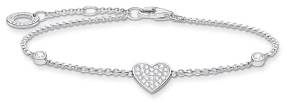 Thomas Sabo A1992-051-14-L19V Silver Stone Heart Bracelet | Jewellery