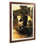 Big Box Art Framed Print of James Tissot by The Thames at Richmond Design | Wall Art Picture | Home Decor for Kitchen, Living Room, Bedroom, Hallway, Walnut, A2 / 24.5x18 Inch / 62x45cm