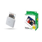 instax LINK WIDE smartphone printer, Ash White Wide Film, 20 Shot Pack, 16385995