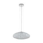 Eglo Clemente, Suspension 3 Ampoules, Suspension Élégante, en Acier et Cristal en Chrome, Transparent, Lampe de Table de Salon Suspendue avec Douille E27