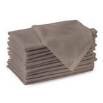 Encasa Serviettes en Tissu de Coton | Ensemble de 12 | Taille 43x43 cm | Couleur Unie Beige| Lavable en Machine