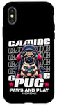 iPhone X/XS Gaming Pug Video Game Dog Graphic For Men Boys Women Kids Case