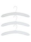 John Lewis Padded Cotton Clothes Hangers, Set of 3, White