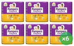 Pampers Progrès 168 Couches Nouveau-Né tg.1 (2-5 KG) 6 Paquets De 28 Pcs