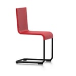 Vitra - .05 Chair, Non Stacking, Bright Red Shell, Powder-coated Black Base, Felt Glides for Hard Floor - Ulkona käytettävät ruokailutuolit - Maarten Van Severen - Punainen - Metalli/Vaahto