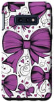 Coque pour Galaxy S10e Téléphone esthétique à motif rubans violets et nœuds