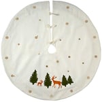 WeRChristmas Jupe de Sapin de Noël, en Tissu, Blanc, 120 cm, Grand