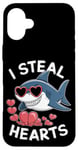 iPhone 16 Plus Cool Shark I Steal Hearts Valentines Day Funny Shark Boy Kid Case