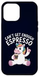 Coque pour iPhone 12 Pro Max Can't Get Enough Espresso Funny Unicorn Coffee Lover Humour