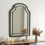 [en.casa] - Miroir mural Puolanka mdf 90 x 60 cm noir