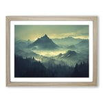 Royal Winter Mountains H1022 Framed Print for Living Room Bedroom Home Office Décor, Wall Art Picture Ready to Hang, Oak A3 Frame (46 x 34 cm)