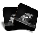 2 x Coasters (BW) - Madagascan Tree Frog Madagascar  #36971