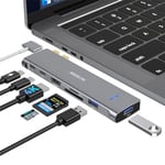 Adaptateur USB C pour MacBook Pro 2022 2021 2020, Adaptateur USB MacBook Pro, Accessoires MacBook Pro 7 en 2 pour MacBook Pro/Air M1M2