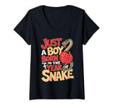 Womens Chinese New Year Zodiac Sign Boy Born In Year Of The Snake V-Neck T-Shirt