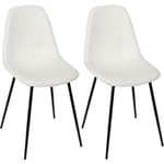 Altobuy - amory - Lot de 2 chaises en velours côtelé coloris crème