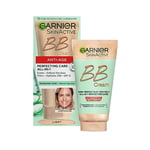 Garnier SkinActive Anti-Age BB Cream, Shade Light, Tinted Moisturiser SPF 25, Softens Fine Lines & Firms Skin, With Hyaluronic Acid, Aloe & Mineral Pigments, 50 ml