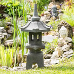 Lanterne japonaise pagode zen en pierre de lave 80 cm