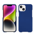 Coque cuir Apple iPhone 15 Plus - Coque arrière - Bleu - Cuir lisse - Neuf