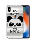 Coque Iphone XR Panda licorne ninja raye unicorn transparente