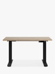 Bisley Sit/Stand Desk, 120cm, Oak Laminate/Black