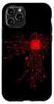 Coque pour iPhone 11 Pro CPU Cœur Processeur Circuit imprimé IA Geek Gamer Heart