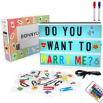 BONNYCO Boite Lumineuse Message avec 400 Lettres et Emojis Télécommande 2 Mar...