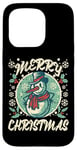 Coque pour iPhone 15 Pro Merry X-Mas Pull de Noël moche bonhomme de neige Père Noël