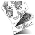 2 x Diamond Stickers 10 cm BW - Lemon & Lime Drink Lemonade  #43885