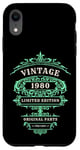 Coque pour iPhone XR Vintage 1980, édition LTD, vert, pièces originales d'anniversaire