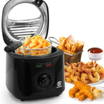 New Electric Deep Fat Fryer Easy Clean Non-stick Chips Pan & Basket 2 L 1300W