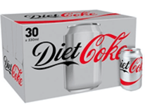 Diet Coke 30 x 330ml, Sparkling Low Calorie Soft Drinks, No Calories, No Sugar