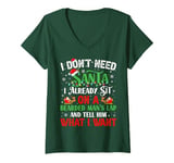 Womens I Don't Need Santa I Already Sit On A Bearded Man's Lap And V-Neck T-Shirt