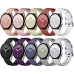 10-pack band kompatibel med Galaxy Watch 7/6/5/4 40mm 44mm/Watch 6 Classic 43mm 47mm/Watch 5 Pro 45mm/Watch 4 Classic/Active 2 Band, 20mm