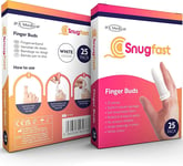 Pack of 25 Snugfast White Finger Cots Buddies Tubular Bandage Dressings