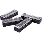 Tlily - 4 Pcs 15A Double RangéE 6P Connecteur à Vis BarrièRe éLectrique Bornier