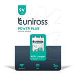 Uniross – Power Plus Alkaline 6LR61 9V - PK1  (UPP9PK1)