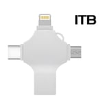 Clé USB OTG 2To Smartphones Android iPhone Disque U 4 en 1 Rotatif Type-C Disk