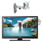 PACK ANTARION TV LED 24" 60cm Téléviseur FULL HD DVD intégré 12V + Support TV 18