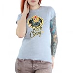 DC Bombshells Womens/Ladies Black Canary Badge Heather T-Shirt - XS