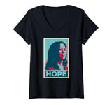 Womens Kamala Harris for President 2024 Hope Litho Style Graphic V-Neck T-Shirt