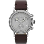 Timex Brown Mens Chronograph Watch Waterbury Standard Coin Edge TW2W20800