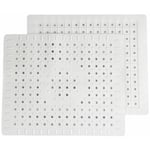 Blanc Lot de 2 tapis de protection pour évier de cuisine en caoutchouc antidérapant durable, facile à nettoyer et à couper soi-même.