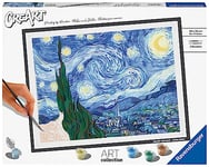 Ravensburger – CreArt grand format 30x40 cm – Van Gogh – La nuit étoilée – Art collection – Loisir créatif – Peinture par numéros adulte - Activité détente et créative dès 12 ans – 23518