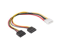 lanberg CA de hdsa-11cu 0030 "Molex (4 Broches) mâle vers SATA (15 Broches) Femelle 2 x Câble réseau, 30 cm Multicolore