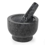 Salter BW11852EU7 Marble Pestle and Mortar – Hand Grind Herbs and Spices For Pesto, Garlic Masher, Marinades, Dressings, Spice Grinder Herb Crusher Kitchen Tool, Solid Heavy Weight, Black