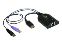 ATEN KA7169 DisplayPort USB Virtual Media KVM Adapter Cable with Smart Card Reader (CPU Module) - Rallonge écran-clavier-souris/audio/USB - pour ATEN CN9850; KVM over IP KN1132VB