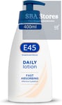 E45 Daily Skin Lotion 400ml - Non-Greasy Moisturizer for Very Dry Skin - Perfume