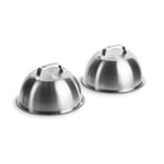 BURNHARD Cloche à Chaleur pour Steak haché en Acier Inoxydable – Dôme pour Faire Fondre Le Fromage – Lot de 2 Cloches Chauffantes pour Hamburger