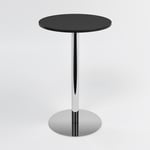 Pyöreä baaripöytä, kiillotettu teräs jalka, kannet useissa väreissä Musta Ø90 cm